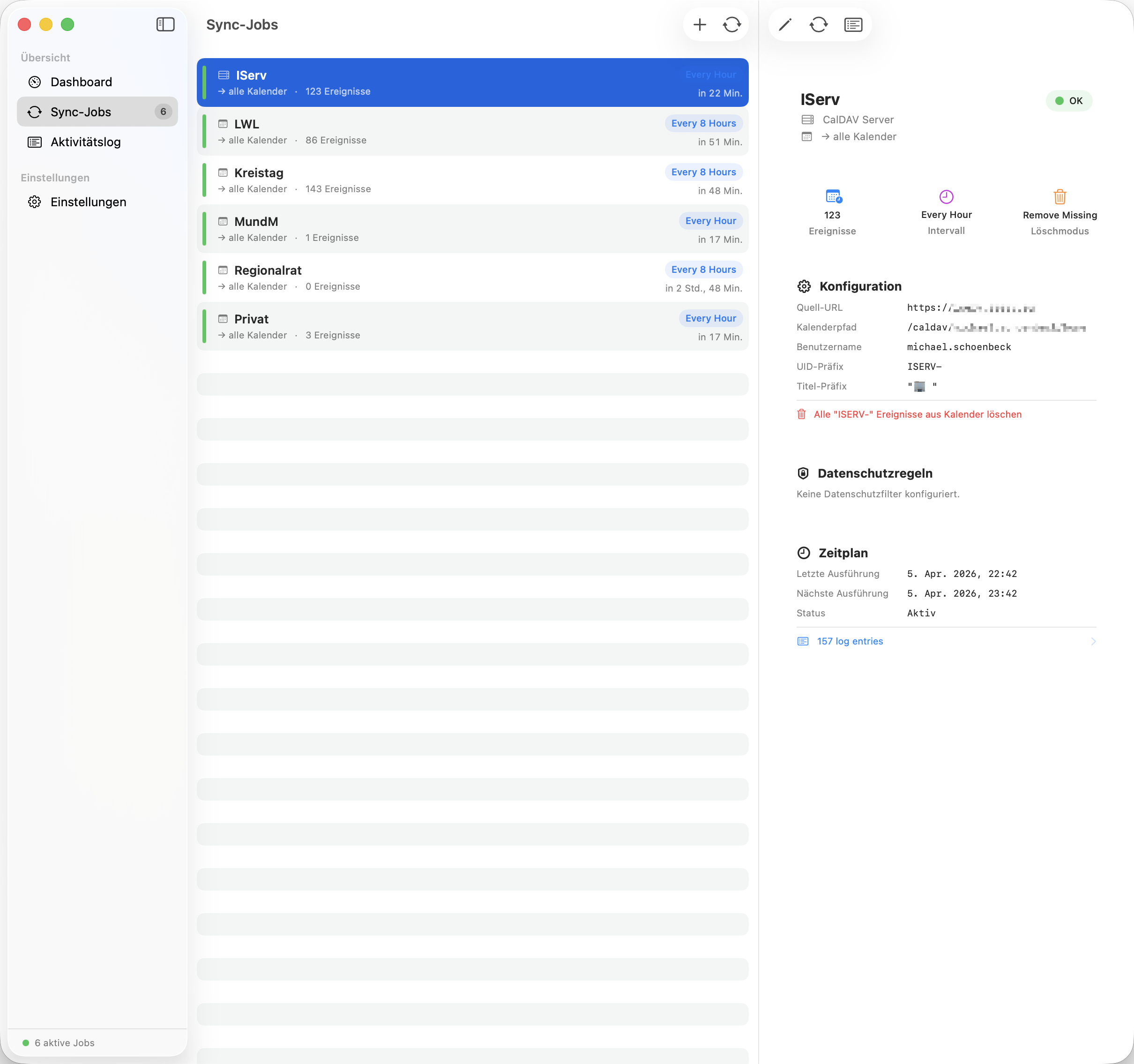 Sync-Jobs mit ausgewähltem IServ-Job